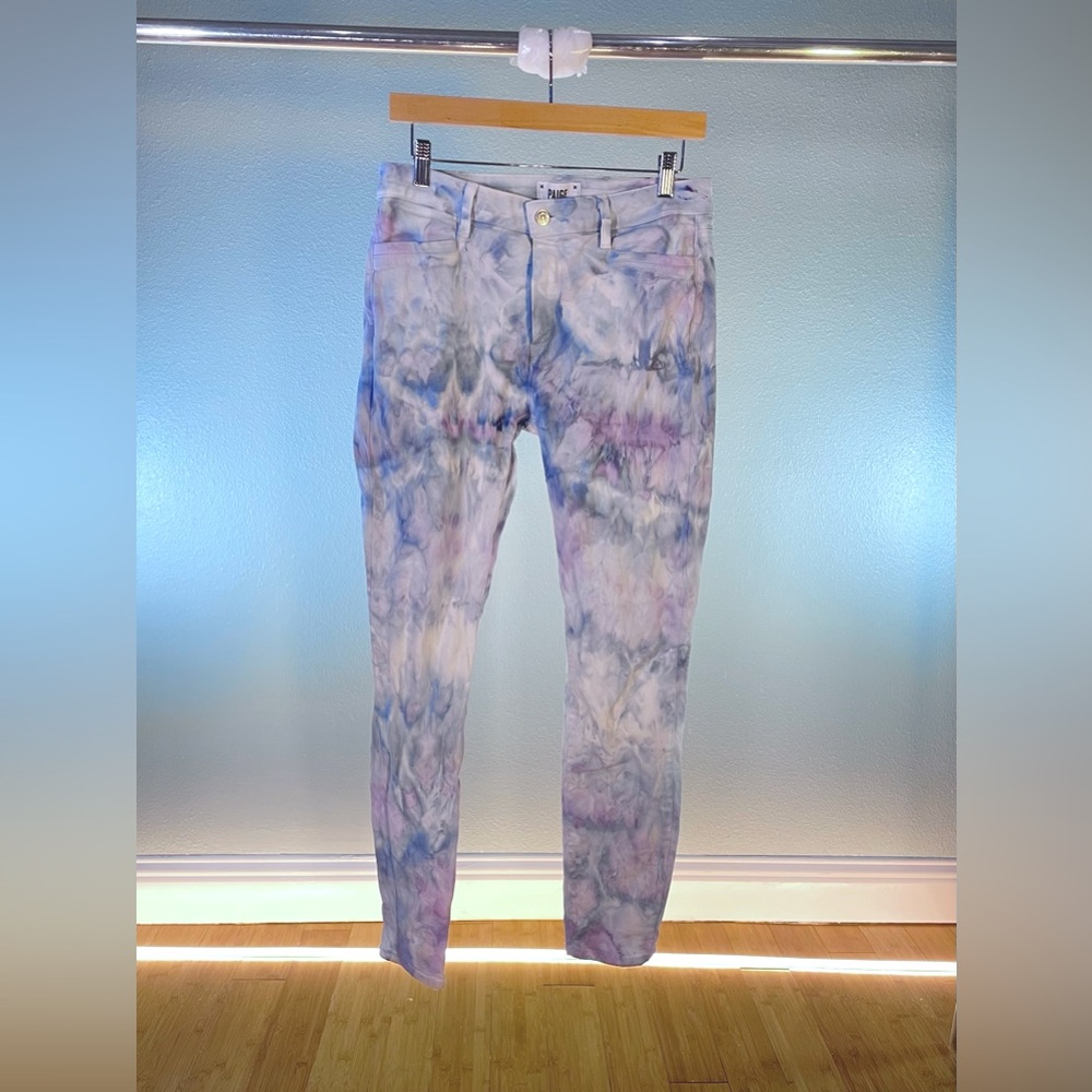 Paige Blue and Lavender Tie Dye Pants Size 29 — One Of A Kind